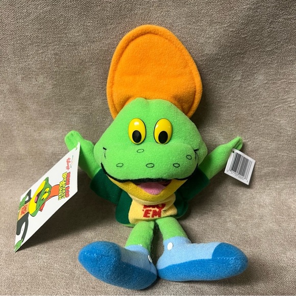 Vintage 1997 Kellogg's Dig 'Em Frog Breakfast Bean Bag Bunch Plush - Picture 1 of 5
